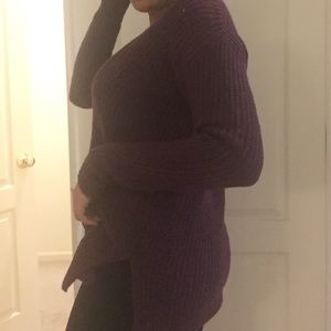 NEW purple sweater with cross cross detailing